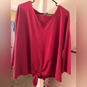 Old Navy Long Sleeve Red Tie Top XL